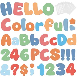 246 Pcs Bulletin Board Letters 4 Inch, Colorful Cutout Letters for Classroom Wall, Poster Board Letter with Adhesive Dot Alphabet Numbers Punctuation for Display School and Classroom Decor