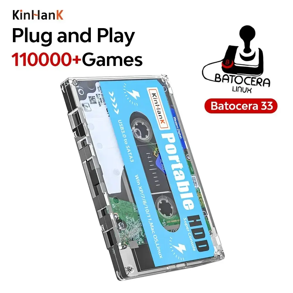 Retro Gaming Console 500GB - 110K+ Games, 70+ Emulators, USB 3.0, Plug & Play, Multi-System Support, Multicolored - Protection