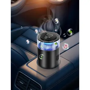Smart Car Air Freshener,Ambient Light & Mist Fragrance,2 Pack Refill for 6 Months,Auto On/Off,3 Adjustable Modes,Black Air Freshener Perfect for Car,Bedroom,Office,Restrooms.(Mystic Ice)