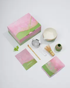 ZENS 5/6/7PCS Matcha Set, Japanese Tea Ceremony Kit With Spouted Bowl, Bamboo Whisk & Stand, Scoop & Strainer, Complete Matcha Making Kit, Tea Making Tools, Ideal For Matcha Lovers Kitchenware Green