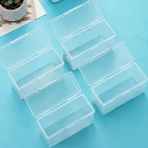4-Piece Plastic Poker Card Storage Box (with Lid) - Rectangular Clear Storage Box suitable for poker cards and business cards, ideal for game rooms, offices, and travel