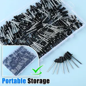 240 Pcs 8 Sizes Aluminum Trifold Blind Rivets - Large Flange, High Strength, 4.8mm Diameter, Load Spreading Design for Secure Fastening (Black) for Easy Installation