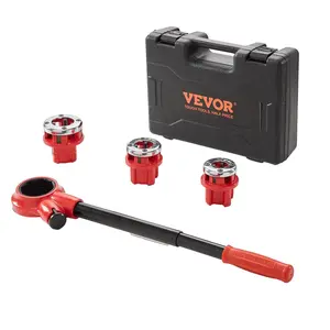 【Summervibes】VEVOR Ratchet Pipe Threader Kit,  1/2" NPT, 3/4" NPT, 1" NPT Manual Ratcheting Pipe Threader, Portable Pipe Threading Tool Set with 3PCS NPT Dies, Storage Case for Galvanized Aluminum Iron Copper Pipes