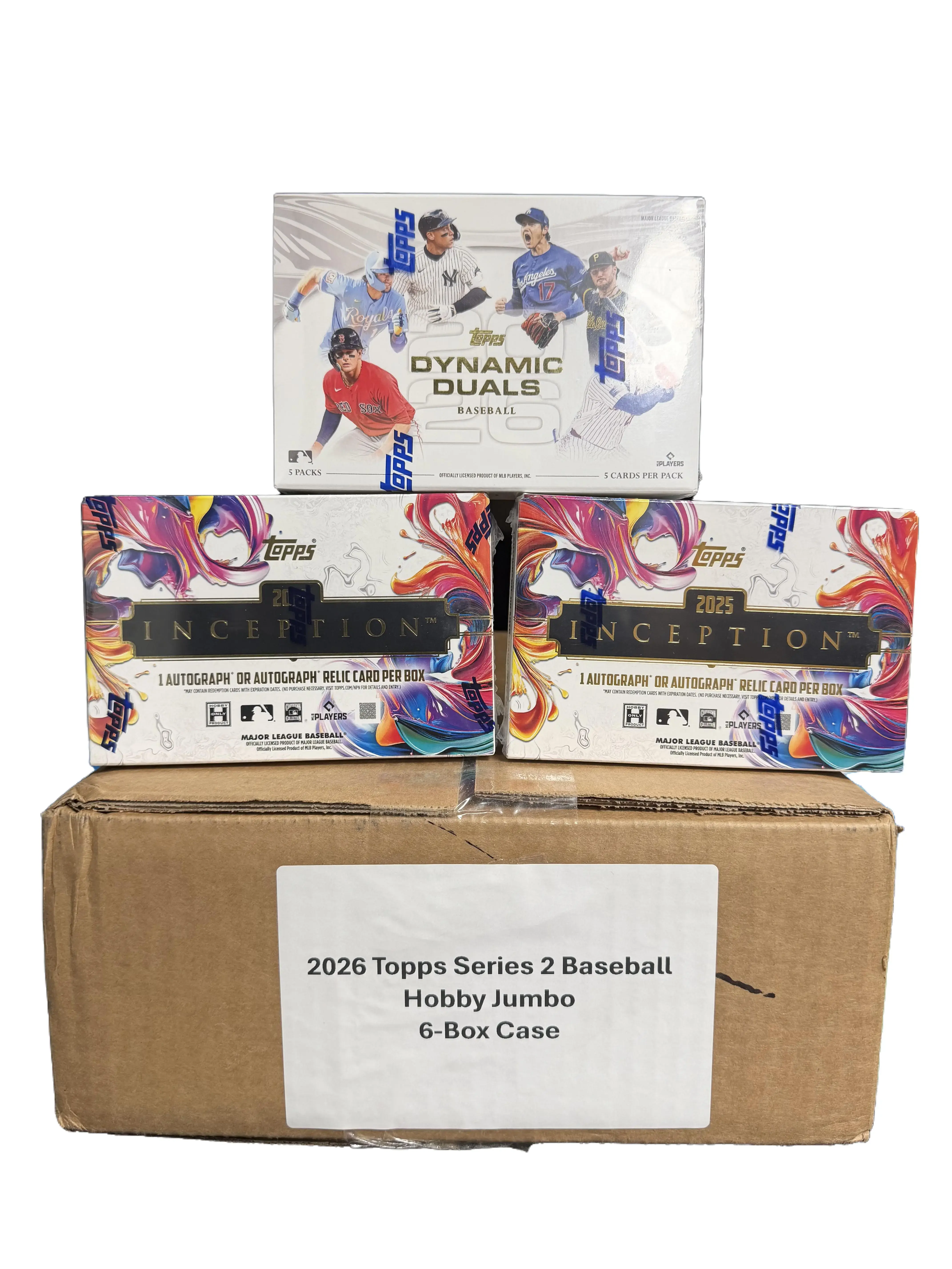 Break #0182 2026 Topps Series 2 Hobby Jumbo 6-Box Sealed Case x 2026 Topps Dynamic Duals x 2025 Topps Inception