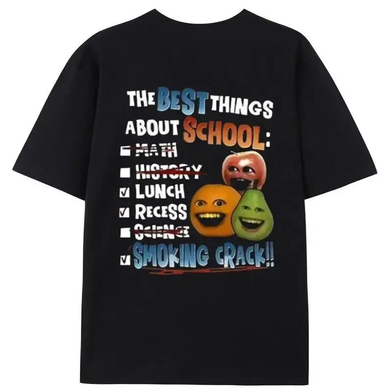 Annoying Orange Crack Shirt The Best Things About School--100% cotton Breathable comfortable Give him/her a gift pzb01