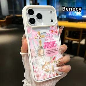 Magnetic Phone Case Supports Wireless Charging for iPhone 17 16  Pro Max Plus 15 14 13 12 11 Air E Retro Jesus Pattern Non-Yellowing Silicone Transparent Acrylic Drop Protective Cover