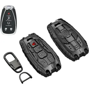 Heavy Duty Zinc Alloy Key Fob Cover, Accessories, Key Fob Case, Keychain Compatible with 2016 2017 2018 2019 2020 2021 2022 Chevy Malibu Camaro Cruze Traverse Sonic Volt Bolt Equinox