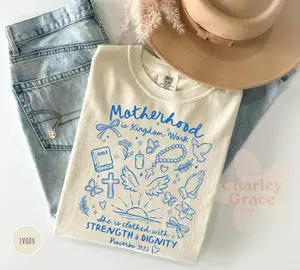 Comfort Colors Motherhood Is Kingdom Work Tee, Christian Mom Shirt, Proverbs 31 Apparel, Bible Verse Tee, Motherhood Gift, Faith Apparel