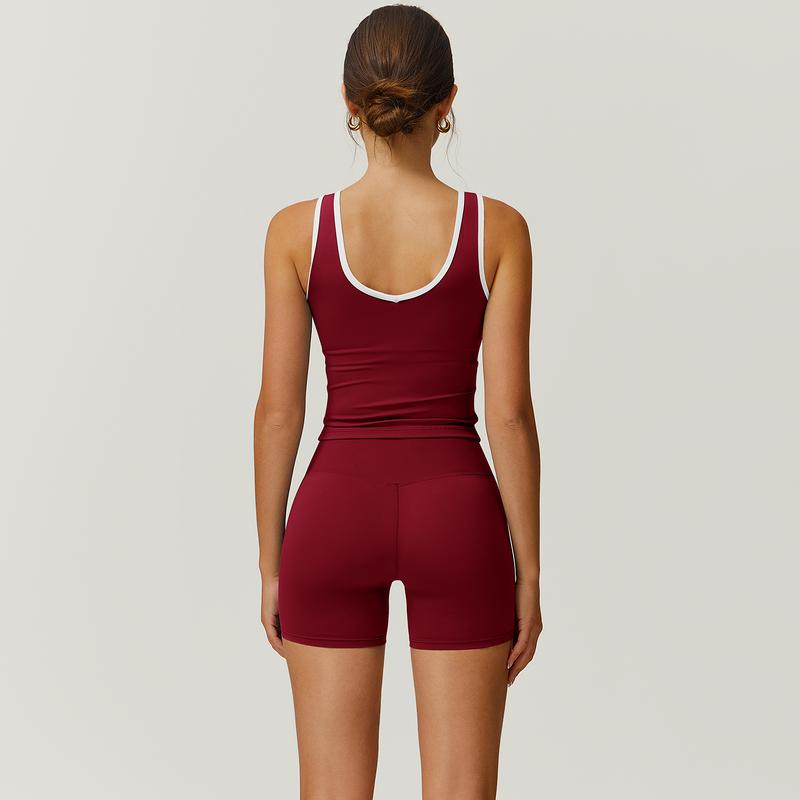 TimeOFF Color-Blocked Halter Crop Tube Top & Mid-Rise Shorts Set, Deep V-Back Cutout & Contrast Binding, Solves Stylish Support & Flattering Fit Need for Yoga, Fitness Classes & Active Lifestyle Scenarios,comfort sweat set,loungesetwomen,sweatsuits women TimeOFF Color-Blocked Halter Crop Tube Top & Mid-Rise Shorts Set, Deep V-Back Cutout & Contrast Binding, Solves Stylish Support & Flattering Fit Need for Yoga, Fitness Classes & Active Lifestyle Scenarios,comfort sweat set,loungesetwomen,sweatsuits women