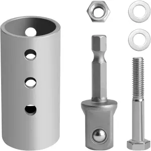 Stainless Steel Trailer Drill Adapter 1/2 Inch Socket Adapter Bit Compatible with 1-Inch Trailer Drive Shaft for Hardware Projects
