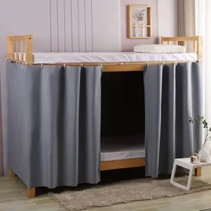 Bunk Bed Blackout Top Bottom Bunk Gray Bed Dormitory Dustproof Thickening Bed Curtains Privacy