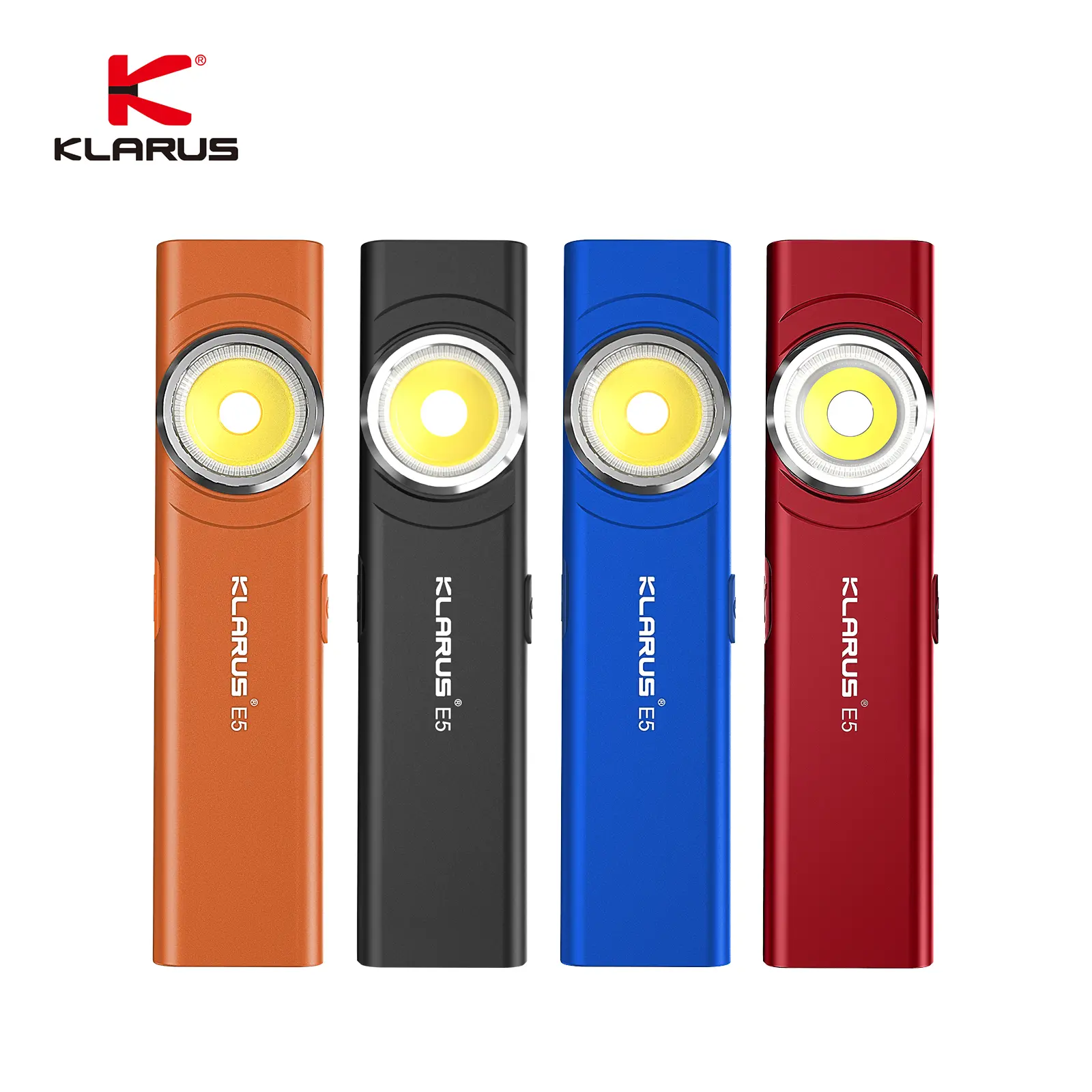 KLARUS E5 Pocket Flashlight, 600 Lumens USB-C Rechargeable EDC Flashlight with Magnetic Base, Pocket Clip, Red Blue Strobe, IPX4 Water Resistant for Camping, Hiking and Everyday Carry, Festive Decorations