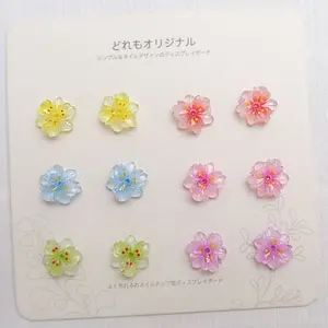 30/50/100pcs Flower Sakura Flat Bottom Nail Art DIY Accessories, Wearable Nail Decals, Manicure Tools, Wall Decor, Scrapbook Crafts