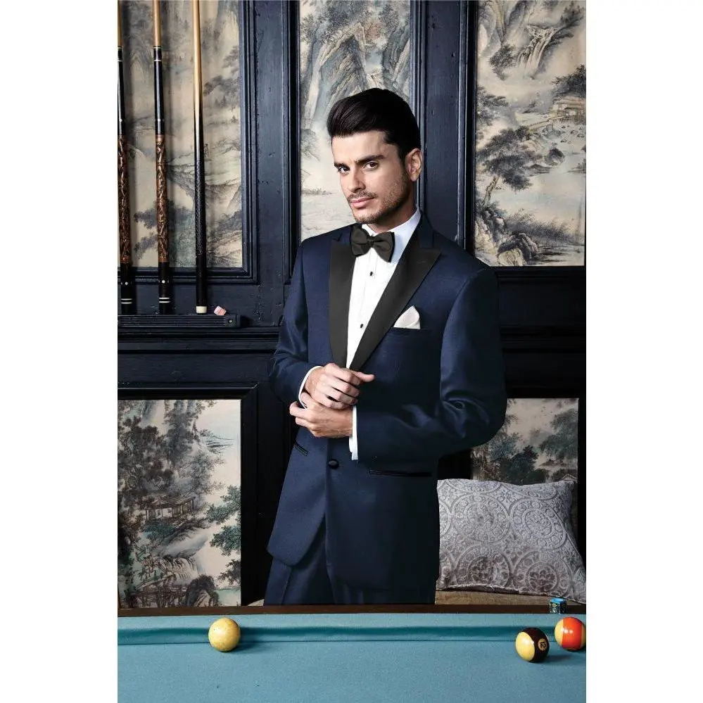 "Milan" Midnight Navy Tuxedo Jacket