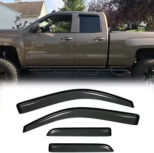 For 2007-2013 Chevrolet/GMC Silverado/Sierra 1500, 2007 - 2014 Chevrolet Silverado 2500 HD/3500 HD Extended Cab Window Visor/WeatherShield/Rain Visor Car Accessories Truck Replacement