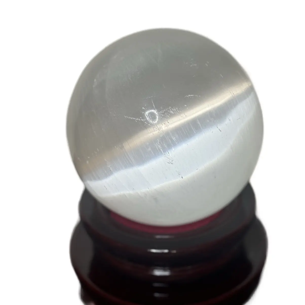 Extra Large Selenite Sphere with Stand  - Naturally Crystal
