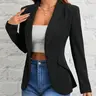 Women's Shawl Collar Long Sleeve Blazer, Single Layer Fitted Button Suit Jacket, Fashion Commute Coat, Elegant Casual Streetwear, Professional Knit Blazer, Chic, Casual Blazers, Office Blazer Jacket