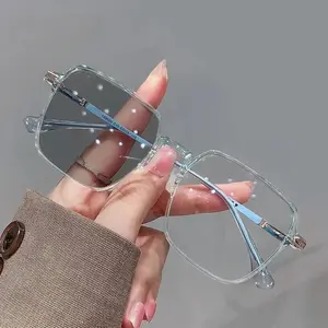 Photochromic Blue Light Blocking Glasses for Men Women Transition UV Protection Anti Glare Eyeglasses Lightweight Metal Frame Computer Screen Glasses for Driving Outdoor Work Office Daily Wear tiktokshopspringglowup
