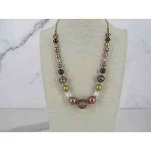Round And Faceted Bead Necklace