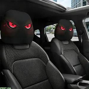 Gothic Red Evil Eyes Car Headrest Covers 2 PCS, Universal Fit for Cars SUVs Trucks, Breathable Fabric Protector, Spooky Glowing Red Eye Design, Black Gothic Auto Accessories, Easy Install & Washable, Upgrade Your Ride with Dark Edgy Vibe
