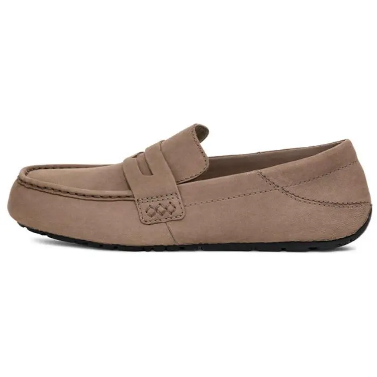 UGG Men's Heritage Leather Slip-On Loafers - Gray-Brown Trending Footwear, Official House White Maison Mihara Shoes