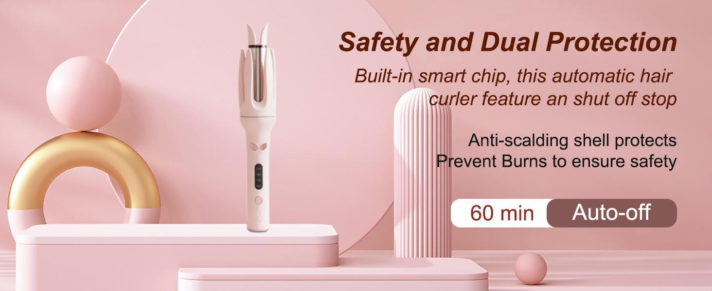 Fully automatic hair curling rod lazy hair curling tool electric rotating hair curler for large curls without damaging the hair. Professional hair styling tool, household hair styling tool.