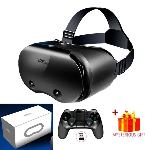 3D Virtual Reality VR Glasses For iPhone Android Smartphone Cell Mobile Phone Helmet Headset Wirth Real Lenses Goggles Devices Game Handle Wireless Vr Gaming Set Vr Accessories