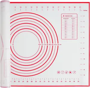 Large Silicone Baking Mat, 16" x 24" Non Slip Pastry Mat for Rolling Out Dough, Fondant Mat with Measurement
