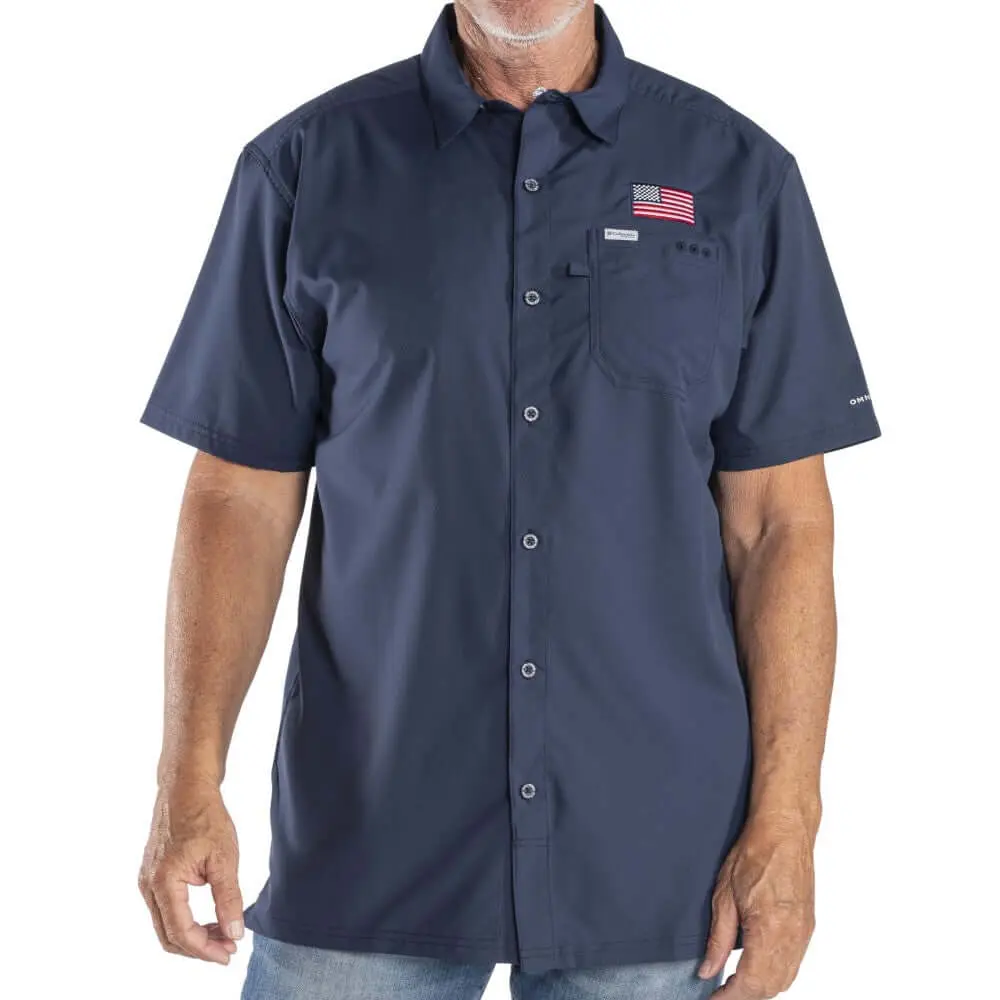 Men's Columbia USA Flag Slack Tide Short-Sleeve Shirt