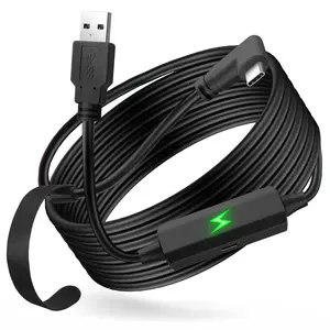 EKLEVOR 18W Link VR Cable 16FT Compatible with Oculus Quest 2/3/3s Port USB 3.0 to USB C Transmission Rate 5Gbps for 120HZ PC/Steam VR Video Games Accessories Wearable