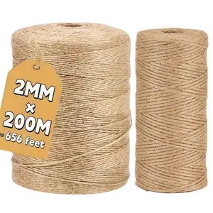 100M/200M Vintage Jute Rope, 2mm Natural Hemp Twine String for Gift Wrapping, Sewing, Crafts, Party & Wedding DIY #JuteCord #DIYProjects #WeddingIdeas #GiftWrapping #CraftDecor