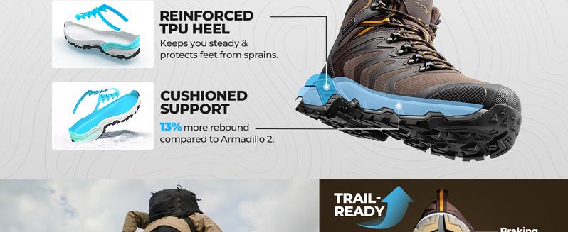 NORTIV 8 Men's Armadillo 3.0 Waterproof PRO Hiking Boots All Seasons Lightweight Non-Slip Arch Support Trekking Camping Ankle Boots Outdoorfun NORTIV 8 Men's Armadillo 3.0 Waterproof PRO Hiking Boots All Seasons Lightweight Non-Slip Arch Support Trekking Camping Ankle Boots Outdoorfun