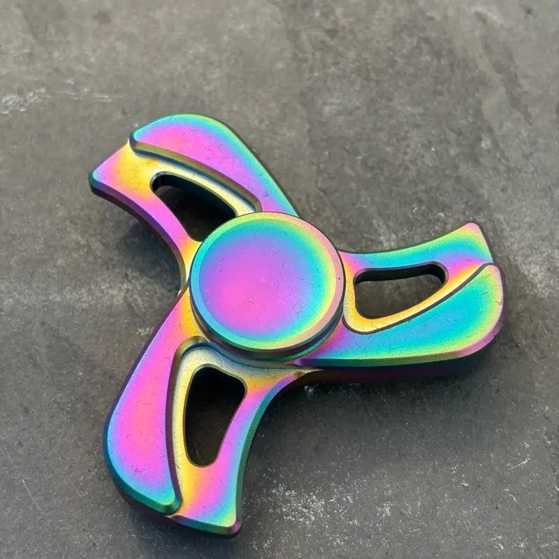 Metal fidget spinner rainbow titanium heavy spin long time