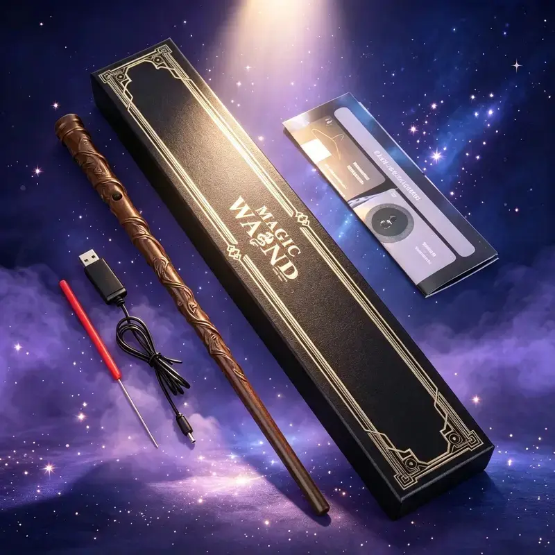 Resin Magic Wand Replica - Hand-Finished Cosplay Prop, Decorative Collectible, Novelty Stress-Relief Toy for Party Use & Gift Giving (Lightweight Accessory)