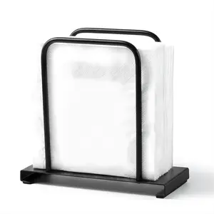 Modern Napkin Holder Standing Paper Napkin Dispenser for Kitchen & Dining Table Metal Napkin Storage Organizer for All Dining Room Decor Black Countertop Tabletop Holder for Home, Restaurant, Office & Cafe