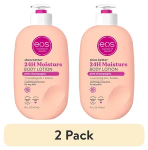 (2 Pack) Eos Shea Better Body Lotion for Dry Skin, Pink Champagne, 16 Fl Oz eos Products