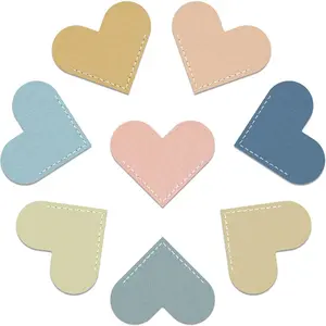 Leather Heart Bookmarks, 8 count Cute  Page Corner Book Markers, Small Gifts for Reading Women, Lovers, , Teachers, , Book Accessories for School Office  Supplies (8PC-Light)