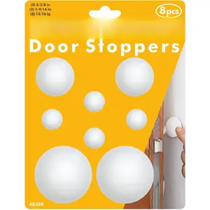 8 count Door Knob Stoppers Value Pack, Wall Protector with   Adhesive, Wall & Door Handle Stopper,Quiet Wall Protector for Door Handle,Guard Door Bumpers,Rigid Vinyl Wall Protector Pads