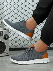 Men's Fashionable Breathable Mesh Sneakers, Casual Comfortable Sports Running Shoes, Male All-match Round Toe Shoes for Daily Wear, Athletic Running Shoes, Sporty Running Shoes