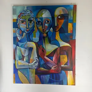 Original Abstract Art "The Watchers" - Collectible Cultural Painting
