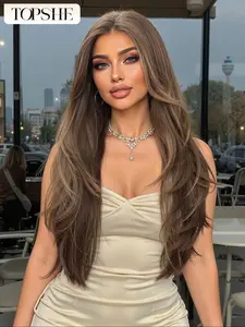 Topshe 26 Inch Wolf Cut Wig, 13x6 Lace Front, Women's Natural Hairline Effect, Fashionable Hairstyle