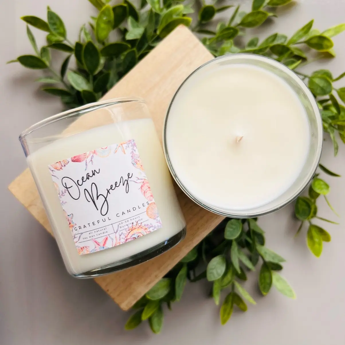 Ocean Breeze Scented Candle Aroma Decor - Gentle Scent for Freshness and Decorative Use