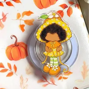 Cute Pumpkin Girl Magsafe Phone Grip - Magnetic Pop Socket & Kickstand - iPhone Accessory Gift