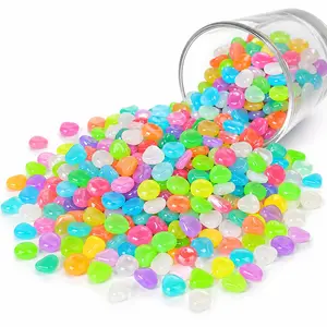500 Pcs Glow in the Dark Garden Pebbles, Colorful Luminous Rocks for Walkway, Yard, Patio, Plant Pot & Fairy Garden Decor