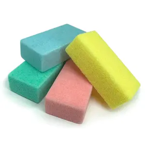 Dual-Sided Pumice Sponge Foot Scrubber (4 Pack) - 2-in-1 Callus Remover & Softening Sponge for Wet/Dry Use, Fast-Acting Dead Skin Remover for Cracked Heels & Rough Feet (Assorted Colors)