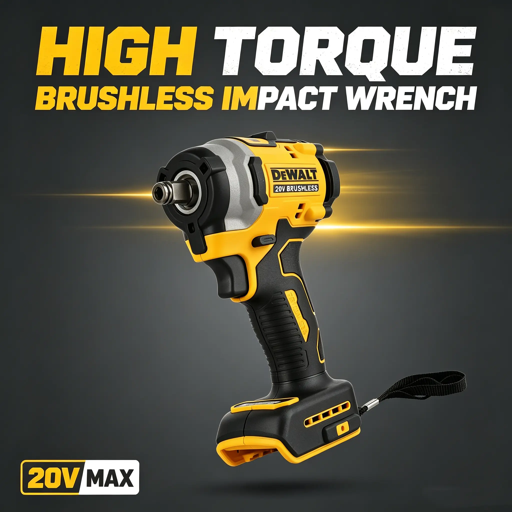 DEWALT DCF850 20V Max Heavy-Duty Cordless Impact Wrench, High-Torque Electric Power Tool for Mechanics, DIY Work