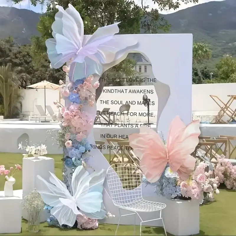 Butterfly Decoration Set (3 Pieces), 3D Fabric Butterflies in, Wedding Party Decorations, Wedding Arch Backdrop, Festival Outdoor Photography Backdrop, Photo Backdrops, Wedding Arched Backdrop