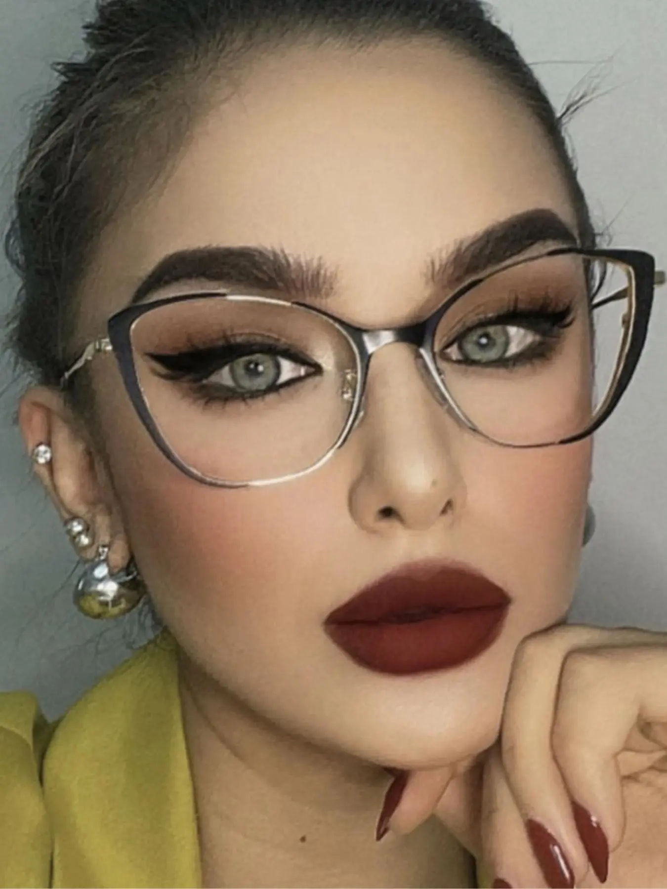 Women's Cat Eye Frame Eyeglasses, Fashionable Frames Glasses, Fashionable Anti Blue Light Eyeglasses for Everyday Use, Fashion Accessories for Women & Girls