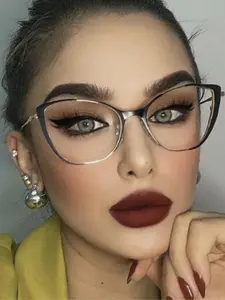 Women's Cat Eye Frame Eyeglasses, Fashionable Frames Glasses, Fashionable Anti Blue Light Eyeglasses for Everyday Use, Fashion Accessories for Women & Girls