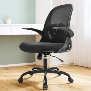 Ergonomic Desk Chair with Adjustable Lumbar Support and Height, Swivel Breathable Mesh Computer Chair with Flip up Armrests for Conference Room